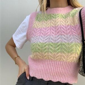ZARA pastel striped sweater vest